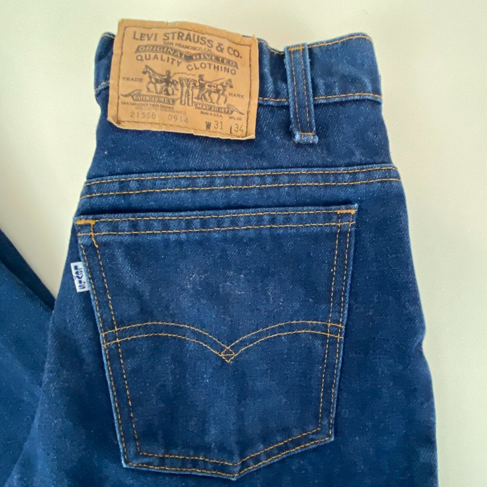 Vintage Levis 517 Jeans 31 x 34 Blue Denim White Tab Made in the USA - Picture 4 of 14